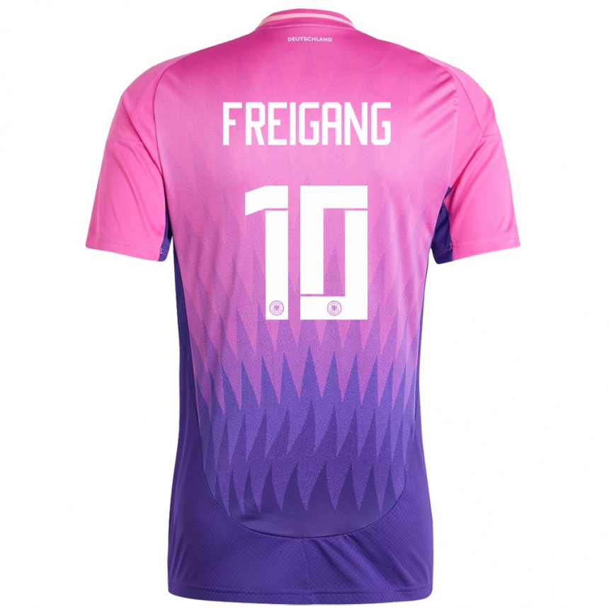 Kids Football Germany Laura Freigang #10 Pink Purple Away Jersey 24-26 T-Shirt Canada