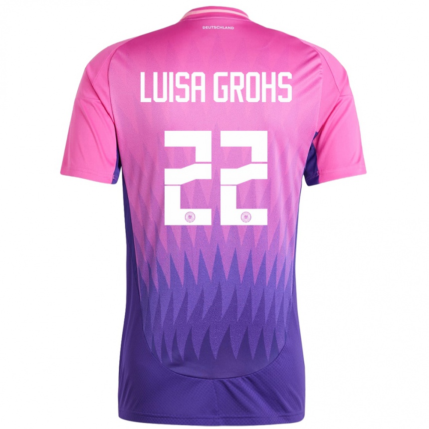 Kids Football Germany Maria Luisa Grohs #22 Pink Purple Away Jersey 24-26 T-Shirt Canada