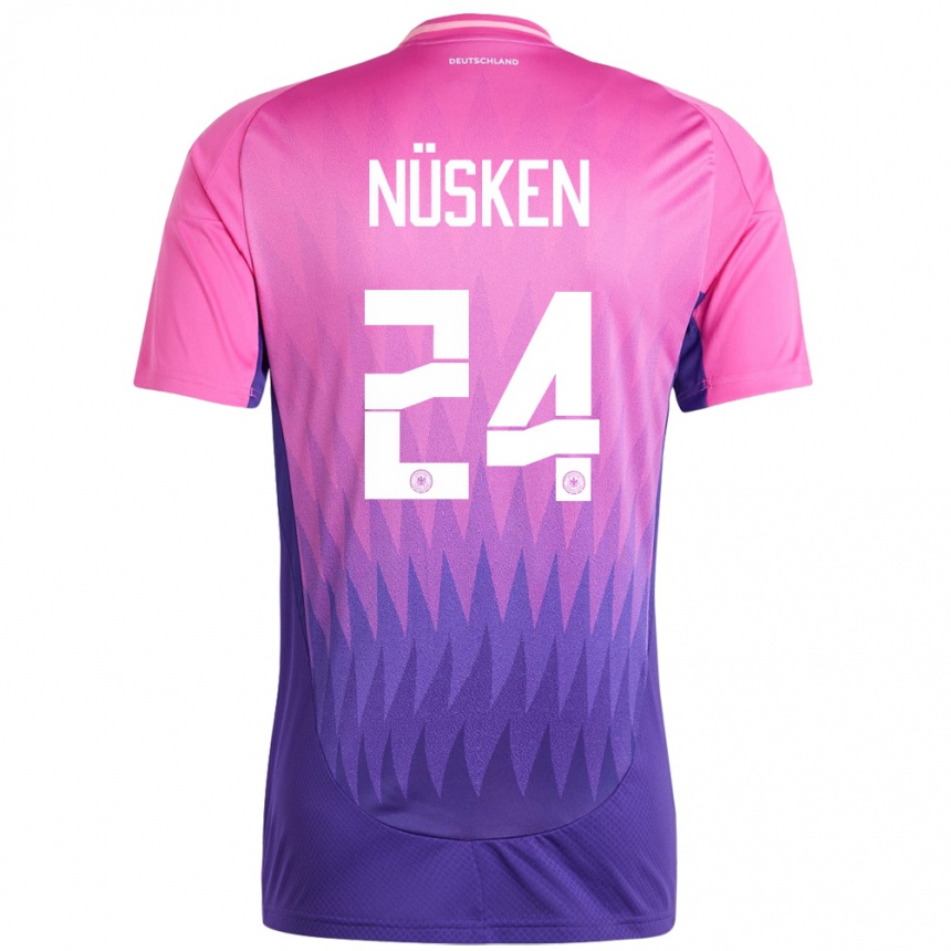 Kids Football Germany Sjoeke Nusken #24 Pink Purple Away Jersey 24-26 T-Shirt Canada