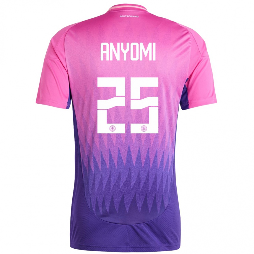 Kids Football Germany Nicole Anyomi #25 Pink Purple Away Jersey 24-26 T-Shirt Canada