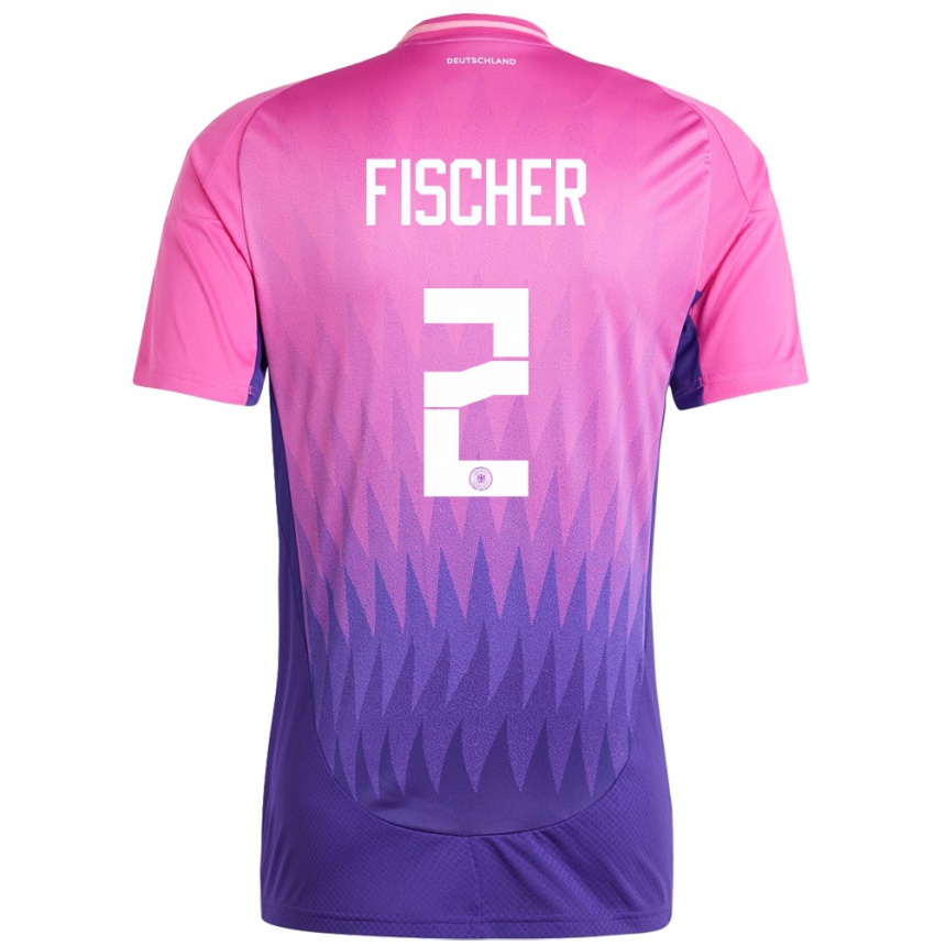 Kids Football Germany Kilian Fischer #2 Pink Purple Away Jersey 24-26 T-Shirt Canada