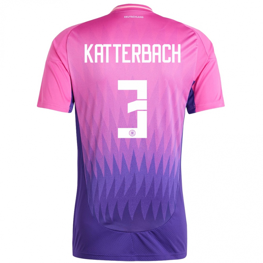 Kids Football Germany Noah Katterbach #3 Pink Purple Away Jersey 24-26 T-Shirt Canada