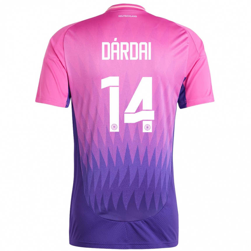 Kids Football Germany Marton Dardai #14 Pink Purple Away Jersey 24-26 T-Shirt Canada