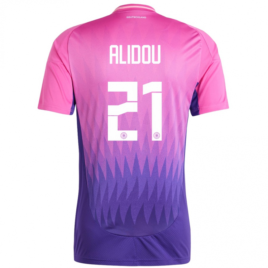 Kids Football Germany Faride Alidou #21 Pink Purple Away Jersey 24-26 T-Shirt Canada