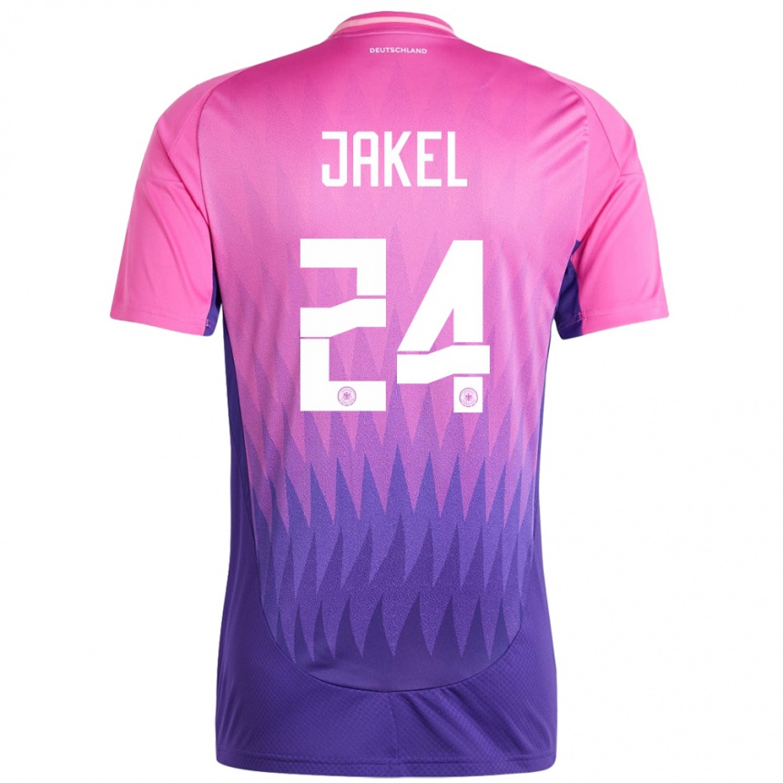 Kids Football Germany Frederik Jakel #24 Pink Purple Away Jersey 24-26 T-Shirt Canada