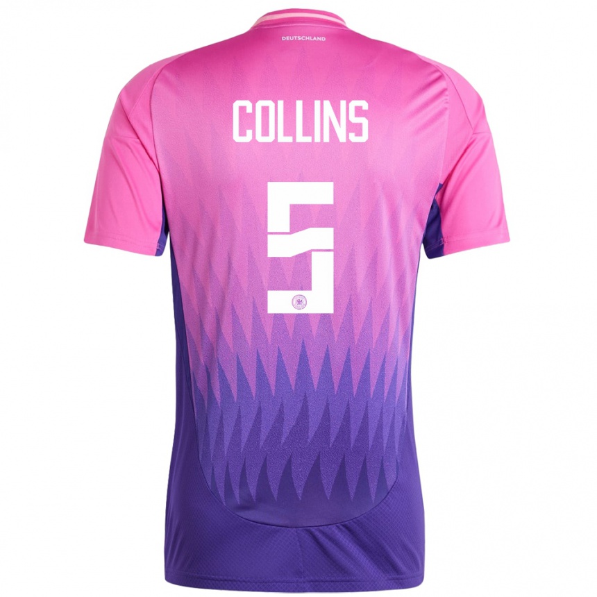 Kids Football Germany Nnamdi Collins #5 Pink Purple Away Jersey 24-26 T-Shirt Canada