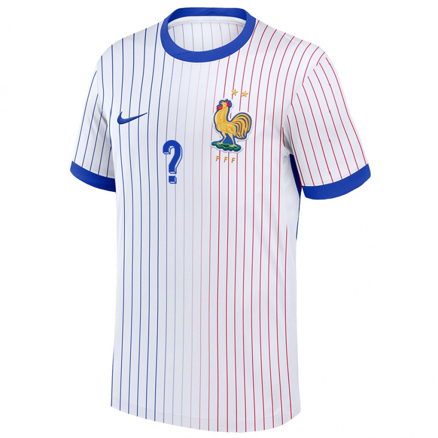 Kids Football France Your Name #0 White Away Jersey 24-26 T-Shirt Canada