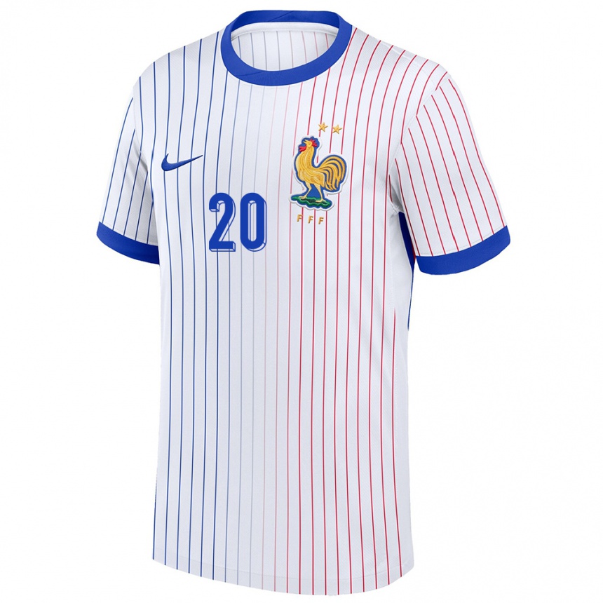 Kids Football France Delphine Cascarino #20 White Away Jersey 24-26 T-Shirt Canada