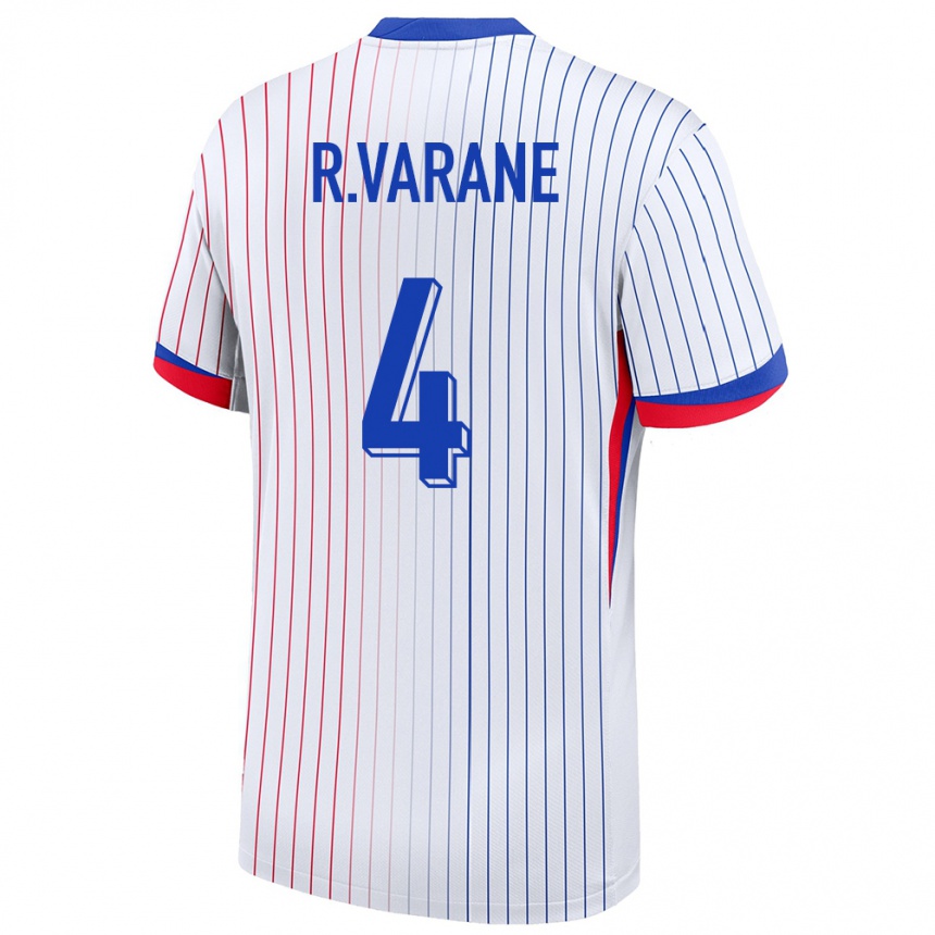 Kids Football France Raphael Varane #4 White Away Jersey 24-26 T-Shirt Canada