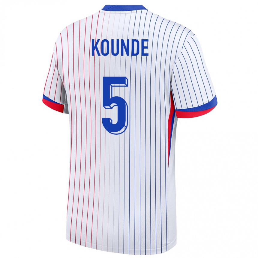 Kids Football France Jules Kounde #5 White Away Jersey 24-26 T-Shirt Canada