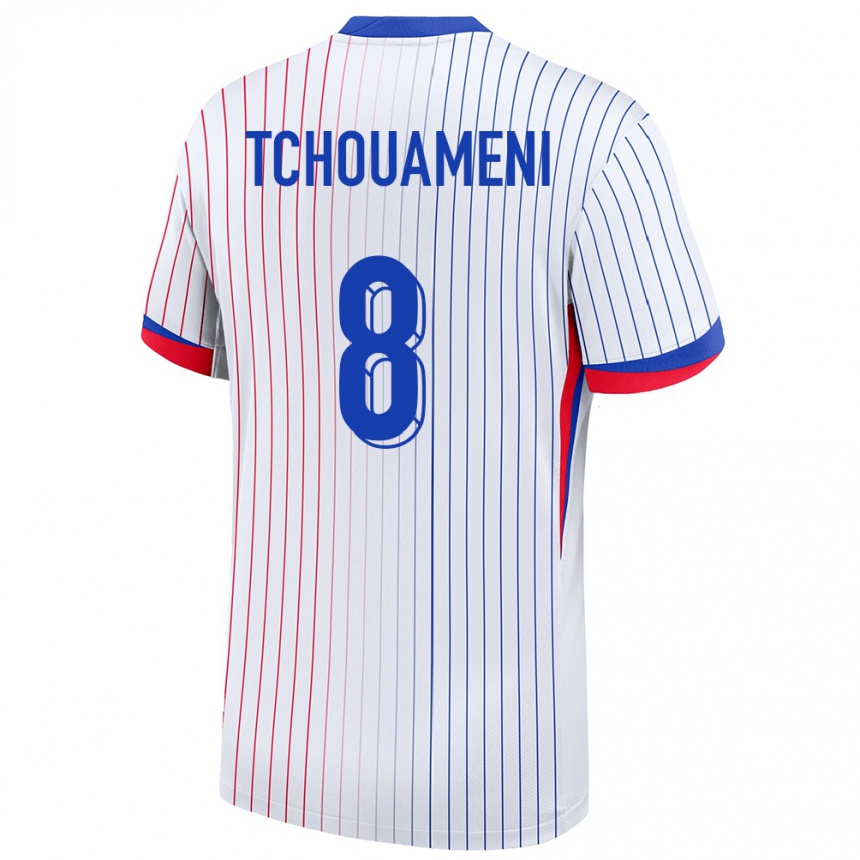 Kids Football France Aurelien Tchouameni #8 White Away Jersey 24-26 T-Shirt Canada