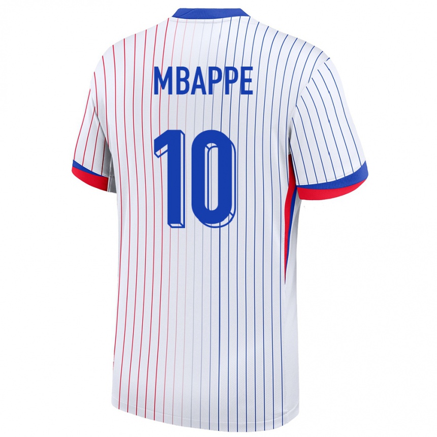 Kids Football France Kylian Mbappe #10 White Away Jersey 24-26 T-Shirt Canada