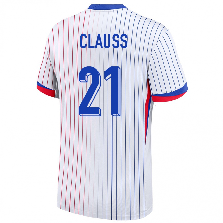 Kids Football France Jonathan Clauss #21 White Away Jersey 24-26 T-Shirt Canada