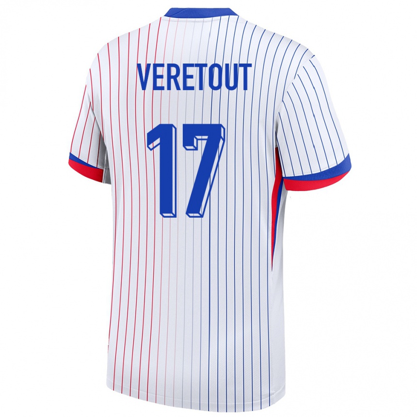 Kids Football France Jordan Veretout #17 White Away Jersey 24-26 T-Shirt Canada