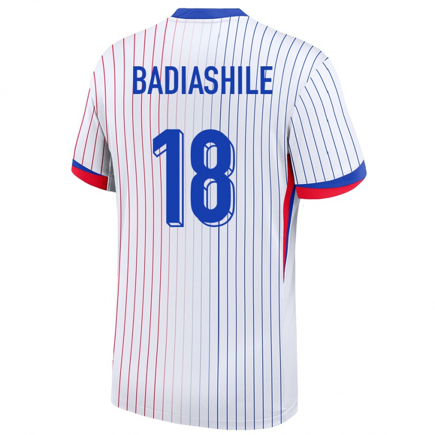 Kids Football France Benoit Badiashile #18 White Away Jersey 24-26 T-Shirt Canada