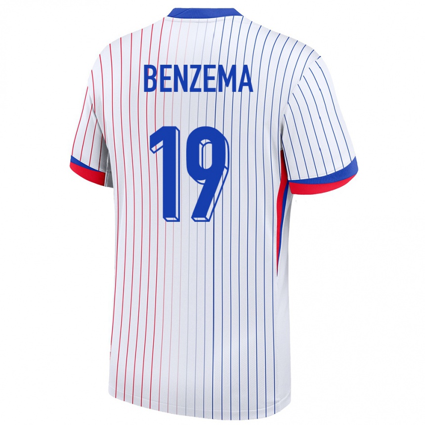 Kids Football France Karim Benzema #19 White Away Jersey 24-26 T-Shirt Canada