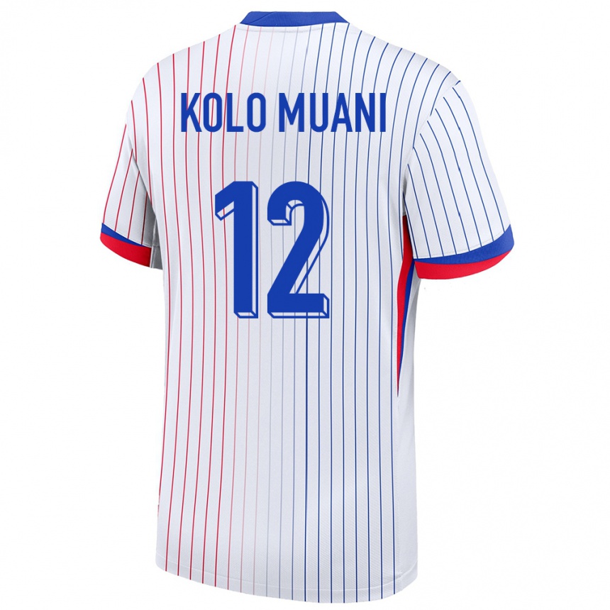 Kids Football France Randal Kolo Muani #12 White Away Jersey 24-26 T-Shirt Canada