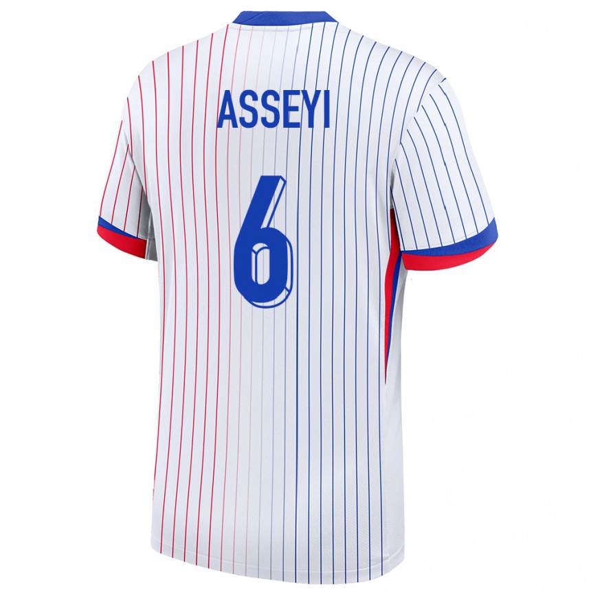 Kids Football France Viviane Asseyi #6 White Away Jersey 24-26 T-Shirt Canada