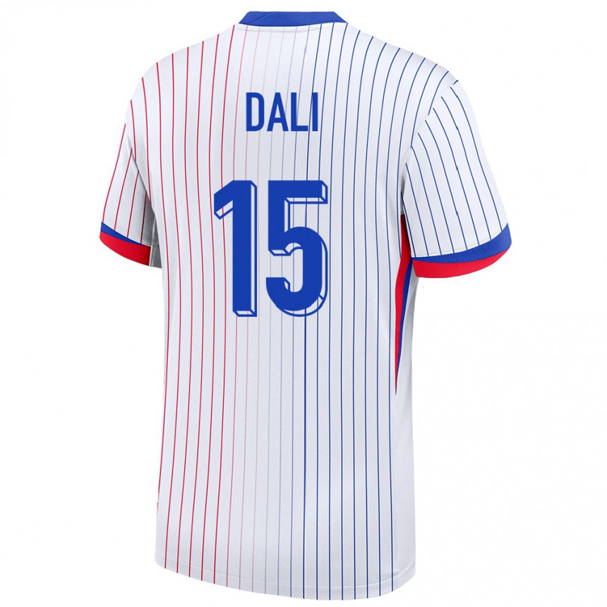 Kids Football France Kenza Dali #15 White Away Jersey 24-26 T-Shirt Canada