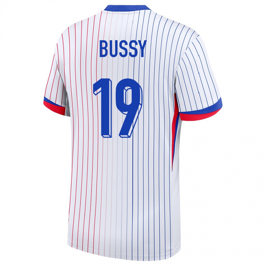 Kids Football France Kessya Bussy #19 White Away Jersey 24-26 T-Shirt Canada