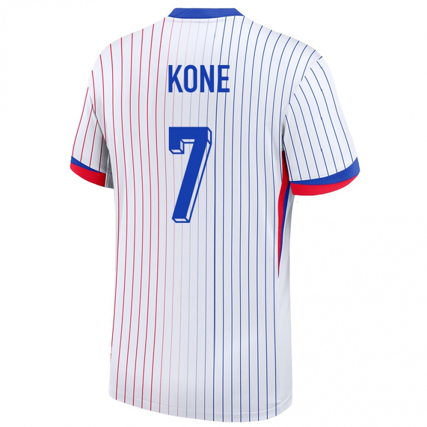 Kids Football France Kouadio Kone #7 White Away Jersey 24-26 T-Shirt Canada