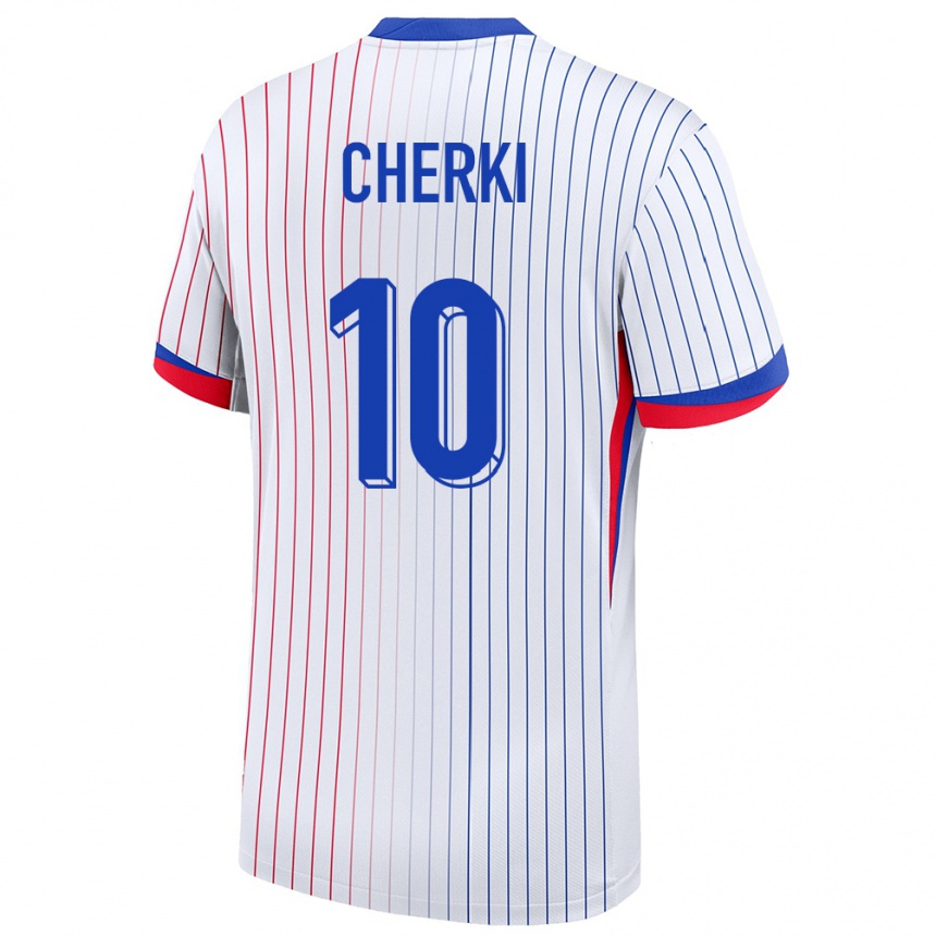 Kids Football France Rayan Cherki #10 White Away Jersey 24-26 T-Shirt Canada