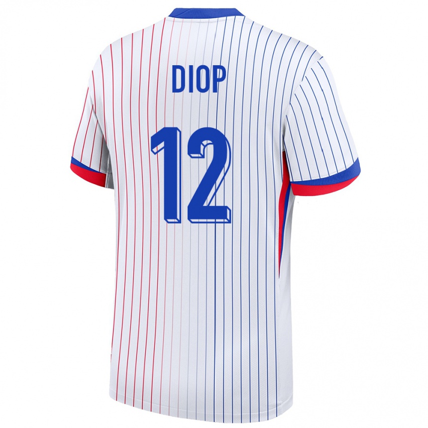 Kids Football France Sofiane Diop #12 White Away Jersey 24-26 T-Shirt Canada