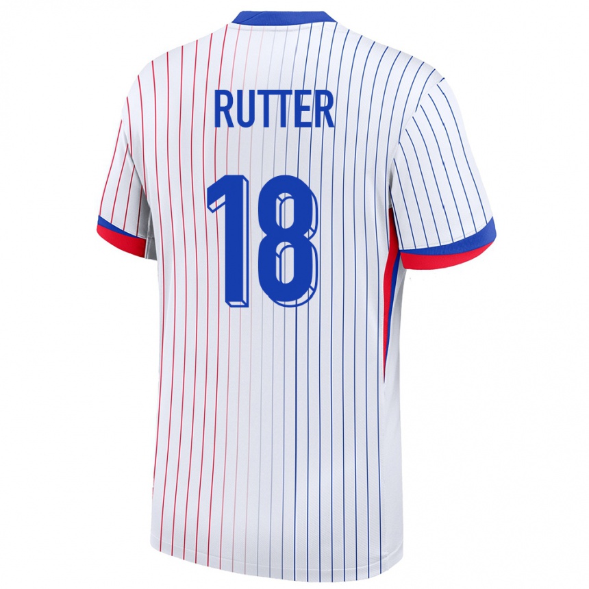 Kids Football France Georginio Rutter #18 White Away Jersey 24-26 T-Shirt Canada