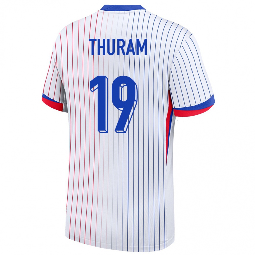 Kids Football France Khephren Thuram #19 White Away Jersey 24-26 T-Shirt Canada