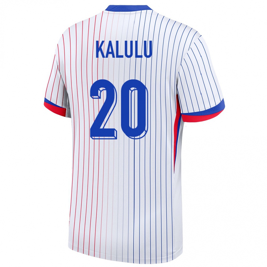 Kids Football France Pierre Kalulu #20 White Away Jersey 24-26 T-Shirt Canada