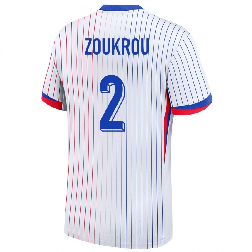 Kids Football France Tanguy Zoukrou #2 White Away Jersey 24-26 T-Shirt Canada