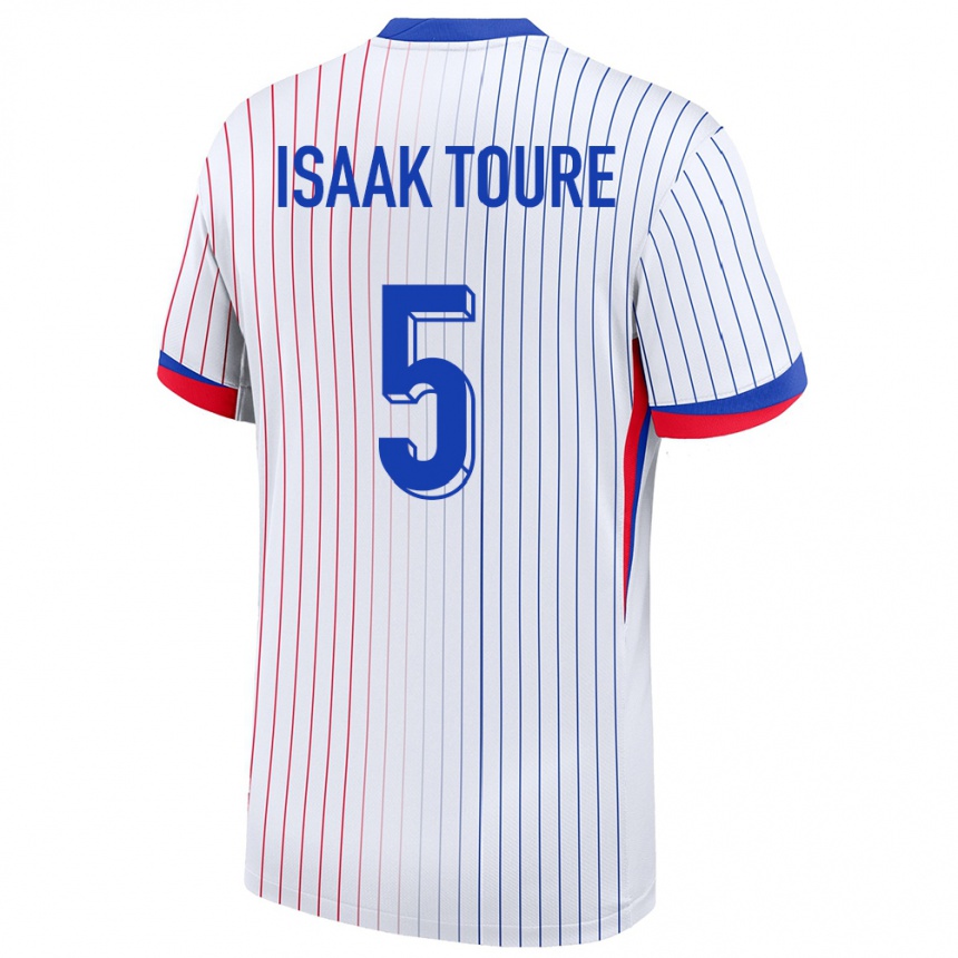 Kids Football France Souleymane Isaak Toure #5 White Away Jersey 24-26 T-Shirt Canada