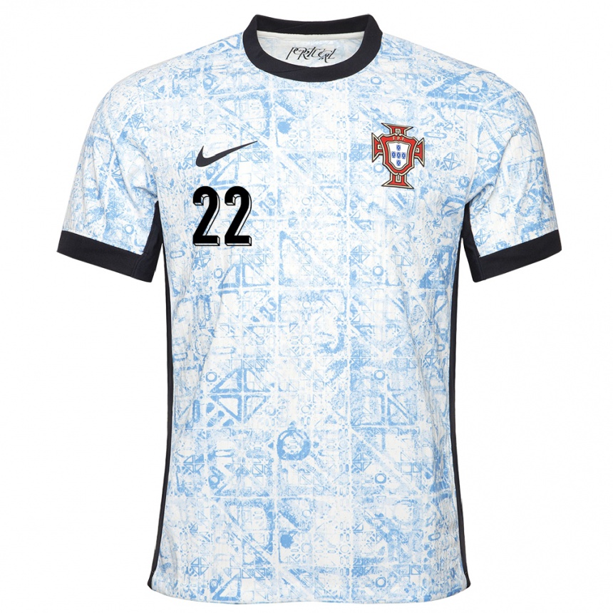 Kids Football Portugal Rute Costa #22 Cream Blue Away Jersey 24-26 T-Shirt Canada