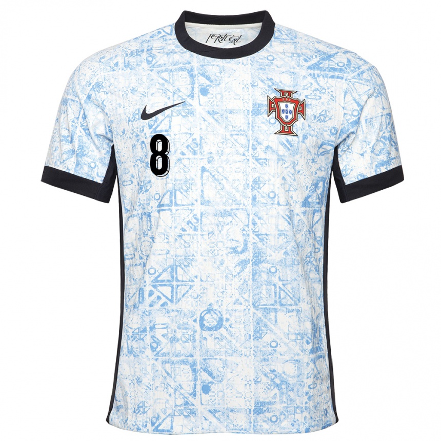 Kids Football Portugal Joao Teixeira #8 Cream Blue Away Jersey 24-26 T-Shirt Canada