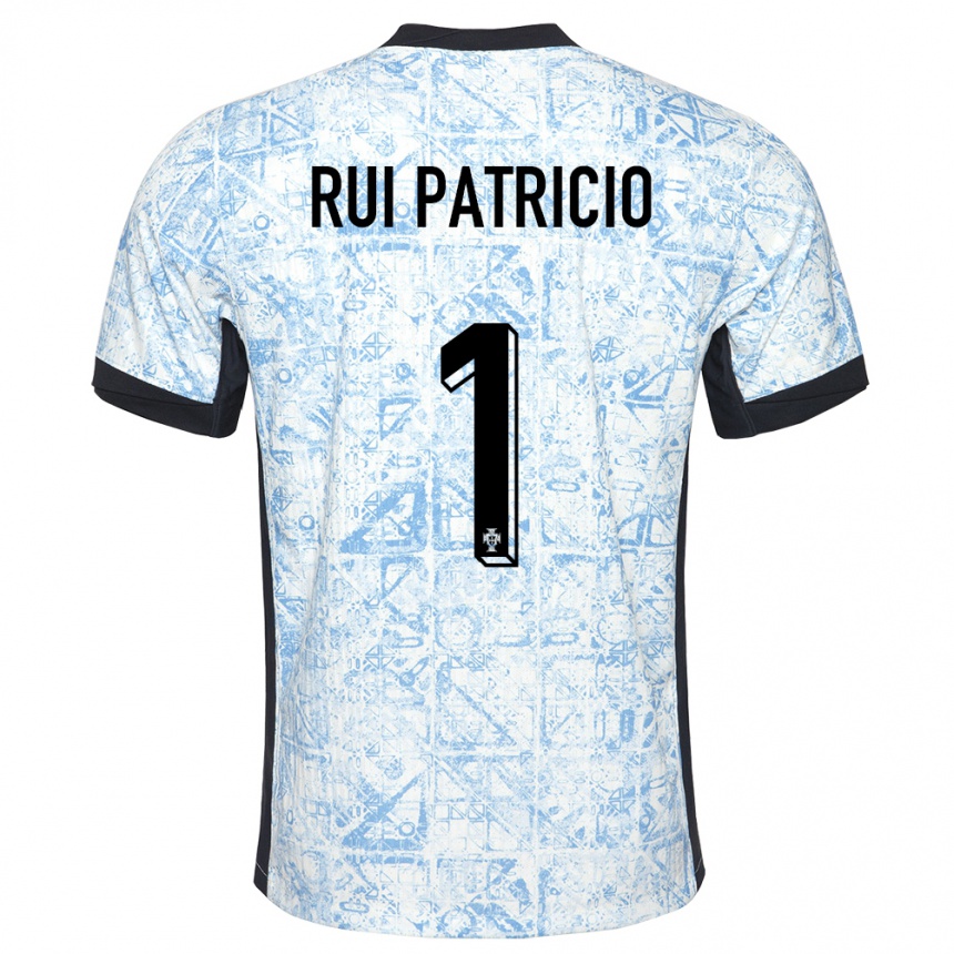 Kids Football Portugal Rui Patricio #1 Cream Blue Away Jersey 24-26 T-Shirt Canada