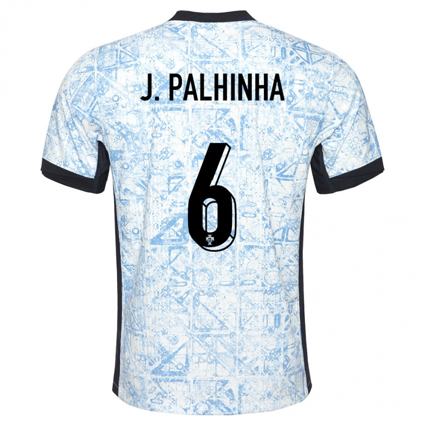 Kids Football Portugal Joao Palhinha #6 Cream Blue Away Jersey 24-26 T-Shirt Canada