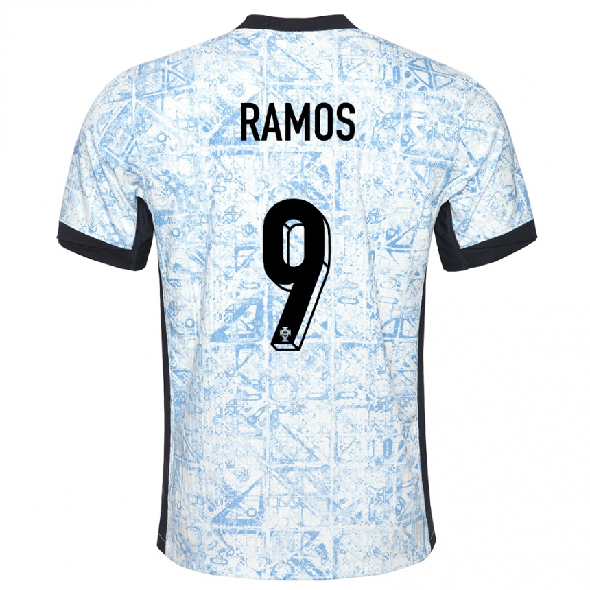 Kids Football Portugal Goncalo Ramos #9 Cream Blue Away Jersey 24-26 T-Shirt Canada