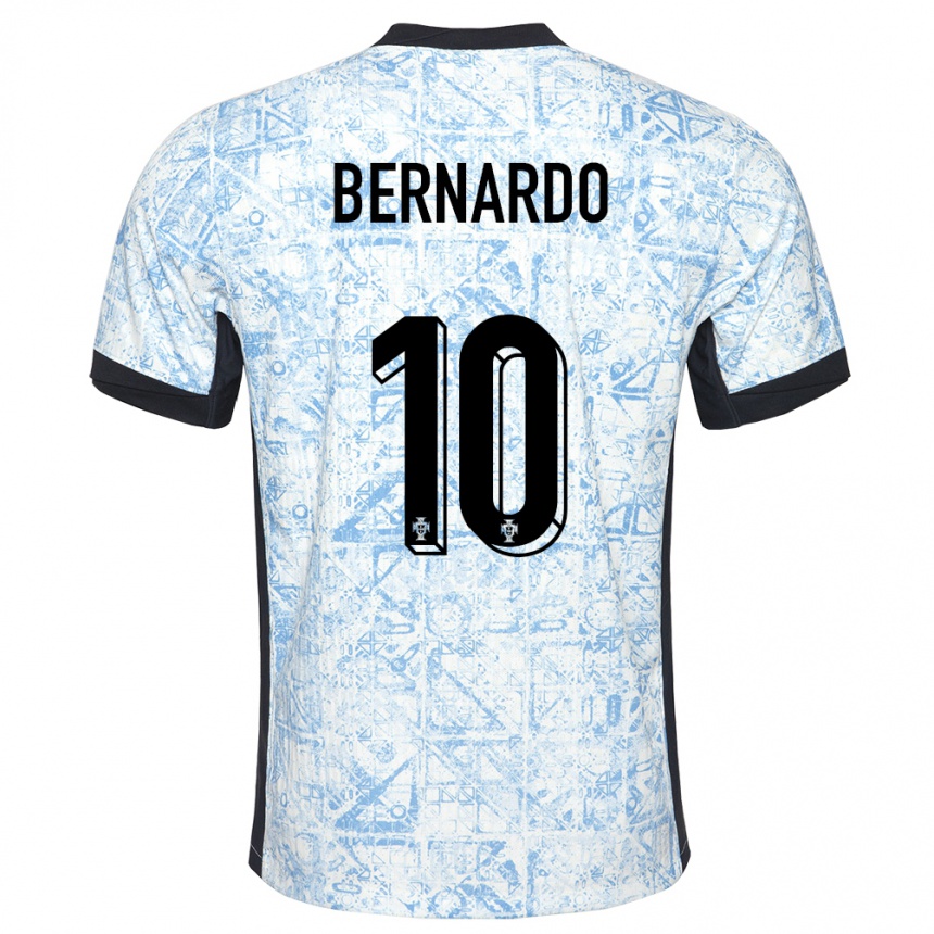 Kids Football Portugal Bernardo Silva #10 Cream Blue Away Jersey 24-26 T-Shirt Canada