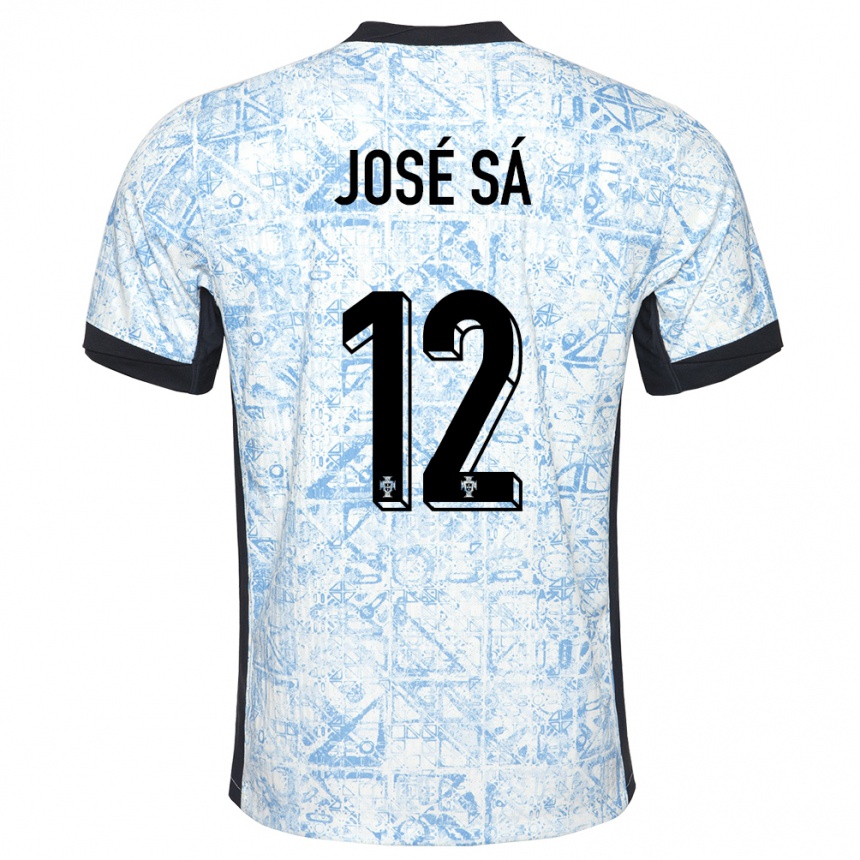 Kids Football Portugal Jose Sa #12 Cream Blue Away Jersey 24-26 T-Shirt Canada