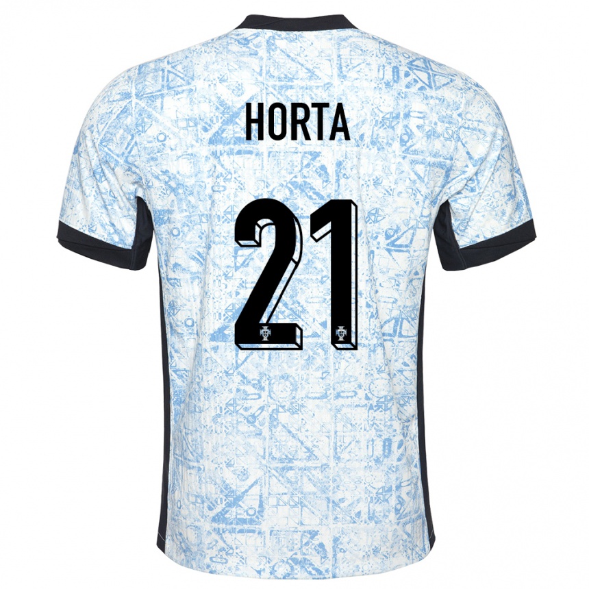 Kids Football Portugal Ricardo Horta #21 Cream Blue Away Jersey 24-26 T-Shirt Canada