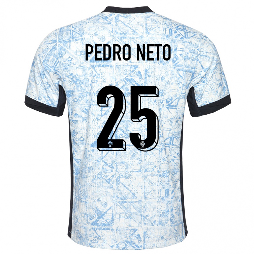 Kids Football Portugal Pedro Neto #25 Cream Blue Away Jersey 24-26 T-Shirt Canada