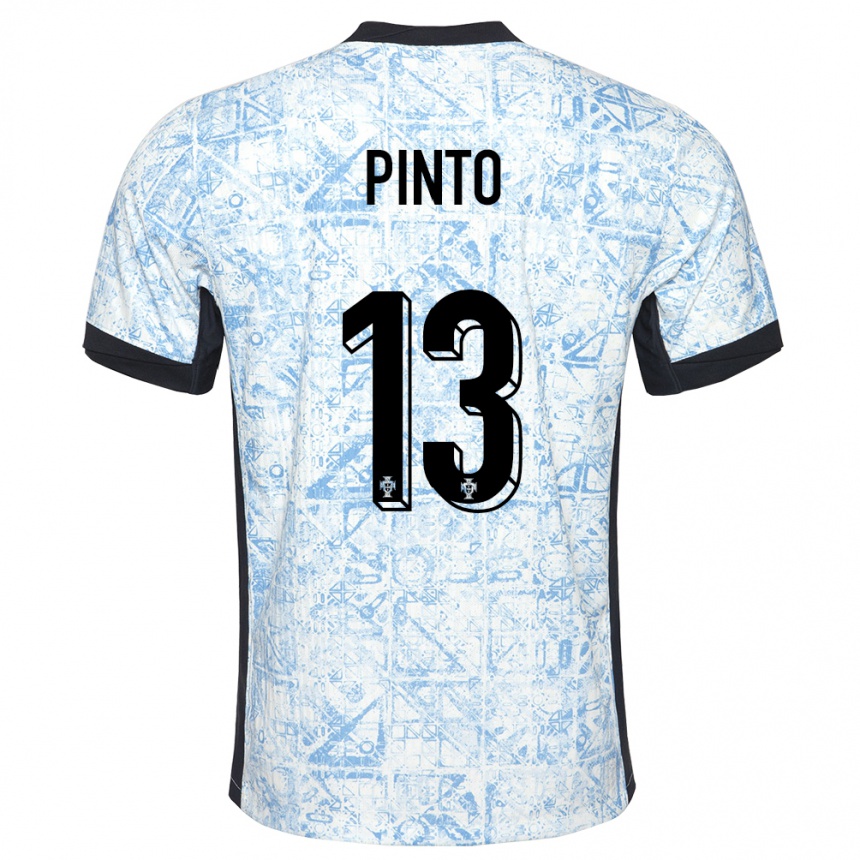 Kids Football Portugal Fatima Pinto #13 Cream Blue Away Jersey 24-26 T-Shirt Canada