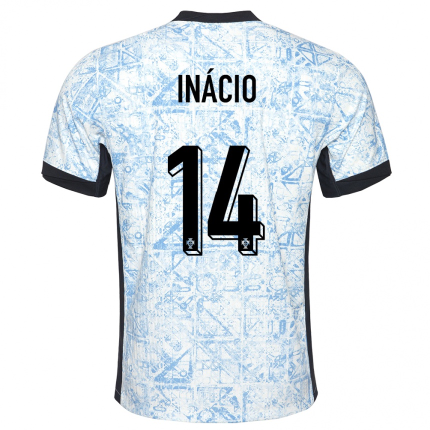 Kids Football Portugal Goncalo Inacio #14 Cream Blue Away Jersey 24-26 T-Shirt Canada