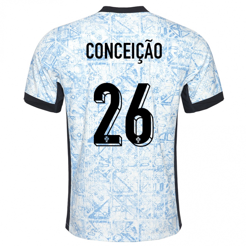 Kids Football Portugal Francisco Conceicao #26 Cream Blue Away Jersey 24-26 T-Shirt Canada