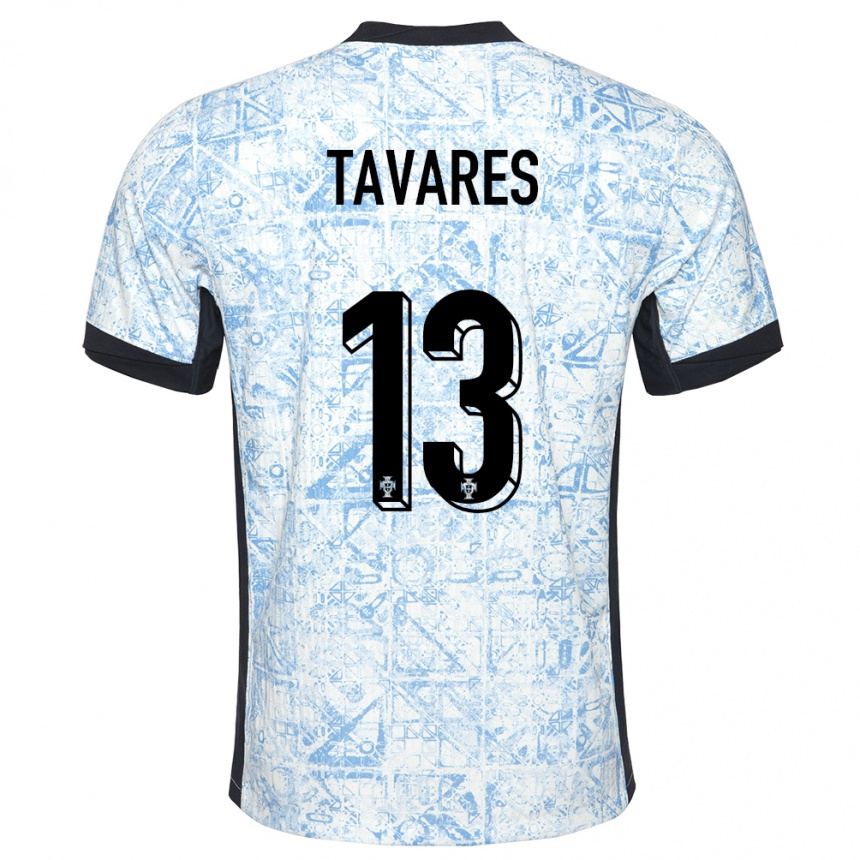 Kids Football Portugal Nuno Tavares #13 Cream Blue Away Jersey 24-26 T-Shirt Canada