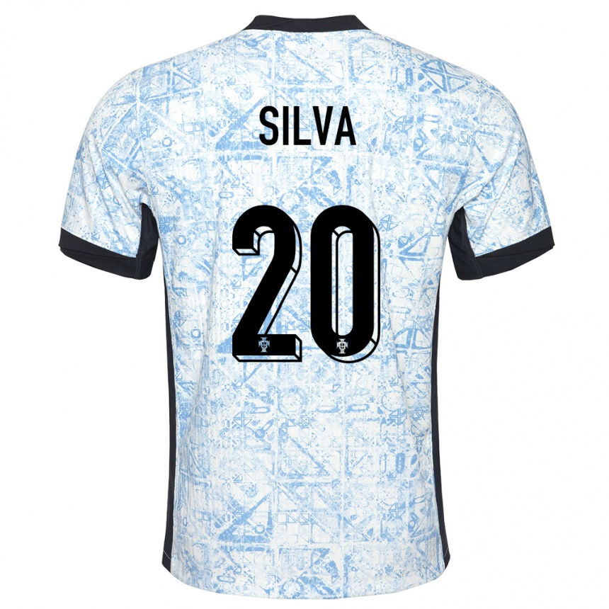 Kids Football Portugal Fabio Silva #20 Cream Blue Away Jersey 24-26 T-Shirt Canada