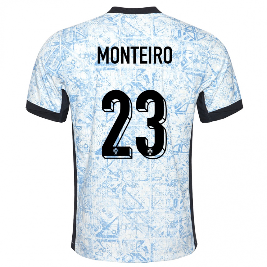 Kids Football Portugal David Monteiro #23 Cream Blue Away Jersey 24-26 T-Shirt Canada