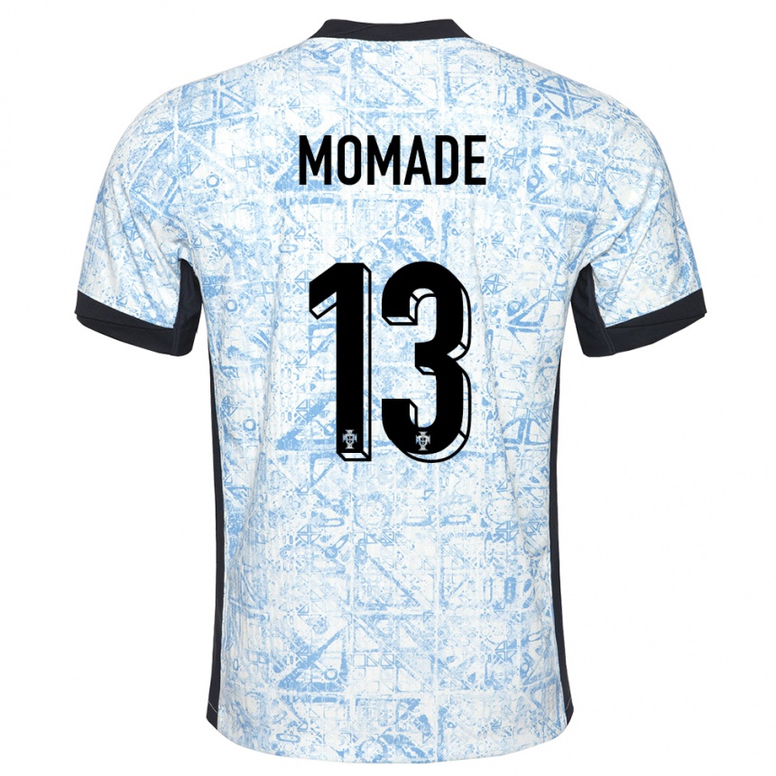 Kids Football Portugal Rayhan Momade #13 Cream Blue Away Jersey 24-26 T-Shirt Canada