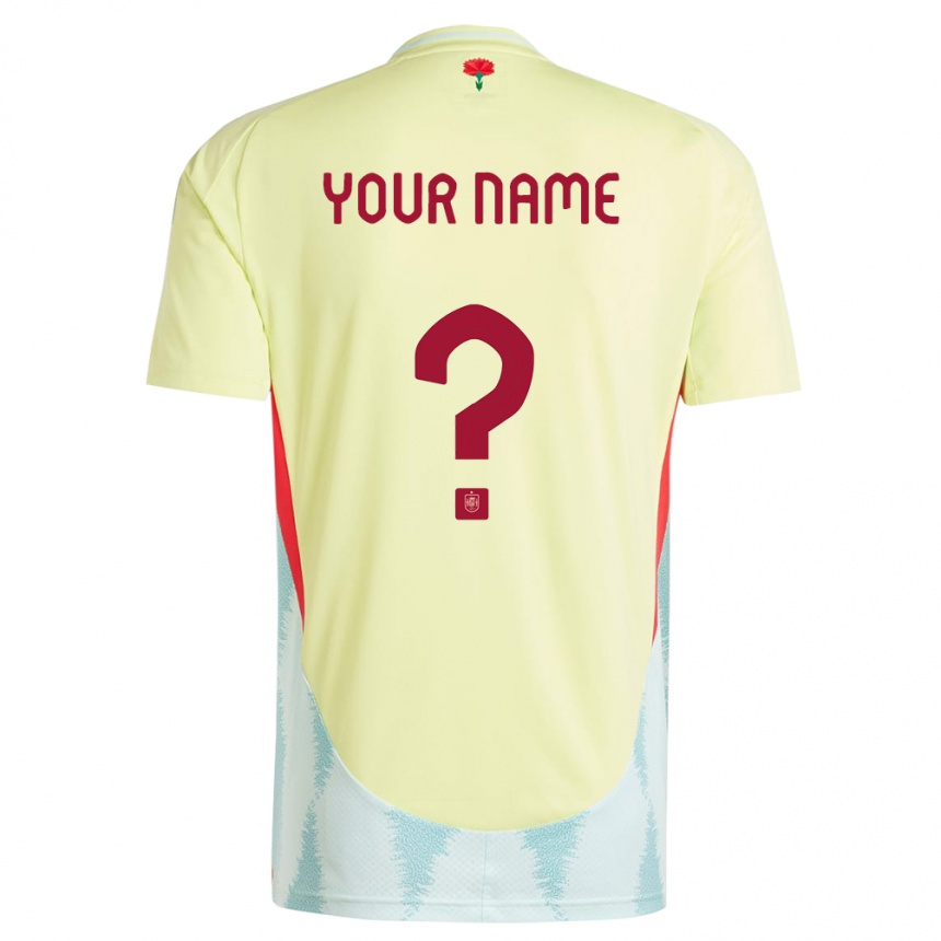 Kids Football Spain Your Name #0 Yellow Away Jersey 24-26 T-Shirt Canada