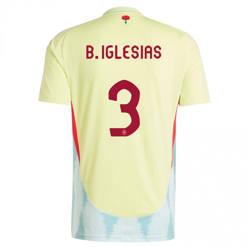 Kids Football Spain Borja Iglesias #3 Yellow Away Jersey 24-26 T-Shirt Canada